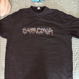 Balenciaga Black Drip Logo Tee